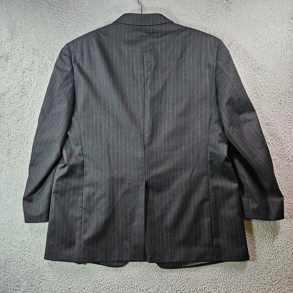 Jones New York 46S Wool Blazer Suit Jacket‎ Men Charcoal Pinstriped